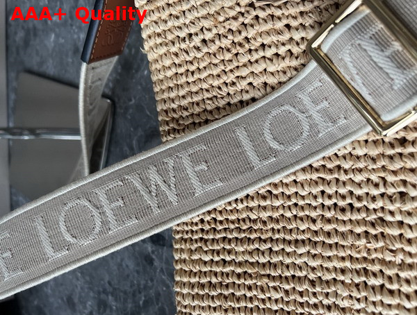 Loewe Mini Slit Bag in Raffia and Calfskin Natural Tan Replica