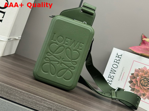 Loewe Molded Sling in Smooth Calfskin Green Replica