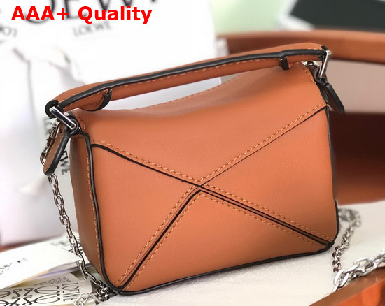 Loewe Nano Puzzle Bag in Tan Classic Calfskin Replica