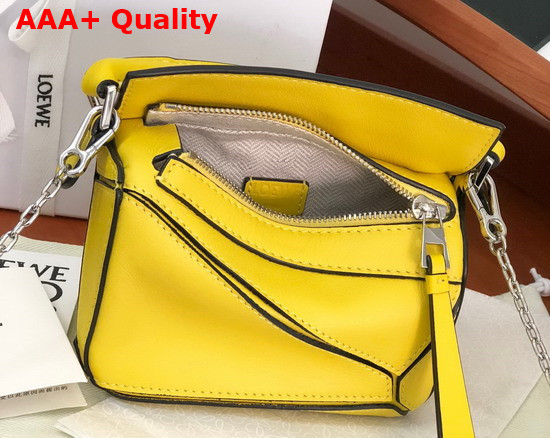 Loewe Nano Puzzle Bag in Yellow Classic Calfskin Replica