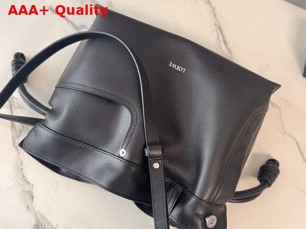 Loewe Panta Medium Flamenco Clutch in Black Shiny Calfskin Replica