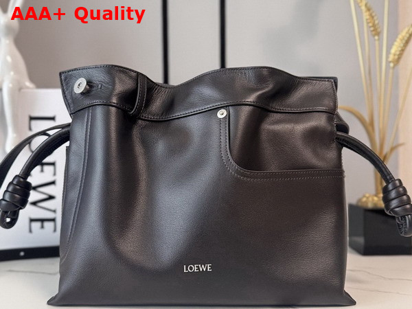 Loewe Panta Medium Flamenco Clutch in Vintage Brown Shiny Calfskin Replica