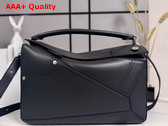 Loewe Panta Medium Puzzle Bag in Shiny Calfskin Black Replica