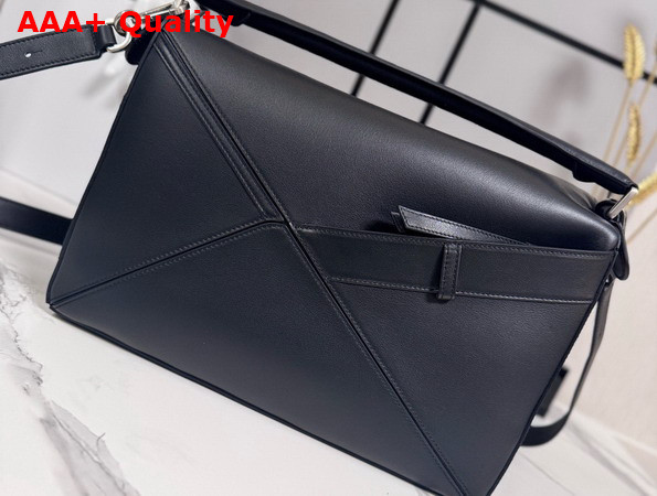 Loewe Panta Medium Puzzle Bag in Shiny Calfskin Black Replica
