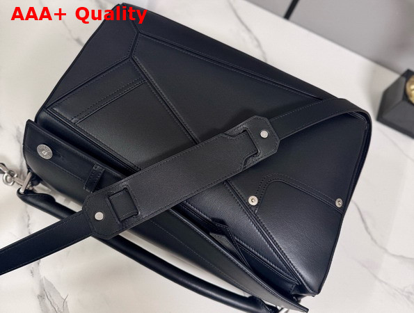 Loewe Panta Medium Puzzle Bag in Shiny Calfskin Black Replica