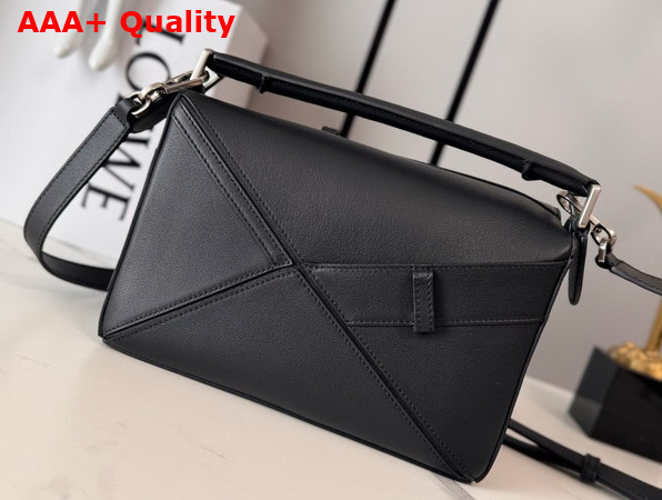 Loewe Panta Small Puzzle Bag in Black Shiny Calfskin Replica
