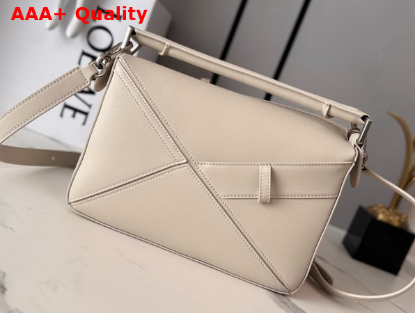 Loewe Panta Small Puzzle Bag in Light Ghost Shiny Calfskin Replica