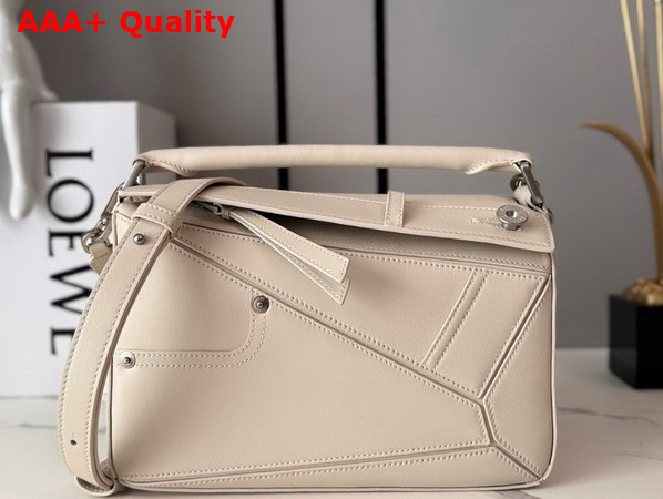 Loewe Panta Small Puzzle Bag in Light Ghost Shiny Calfskin Replica