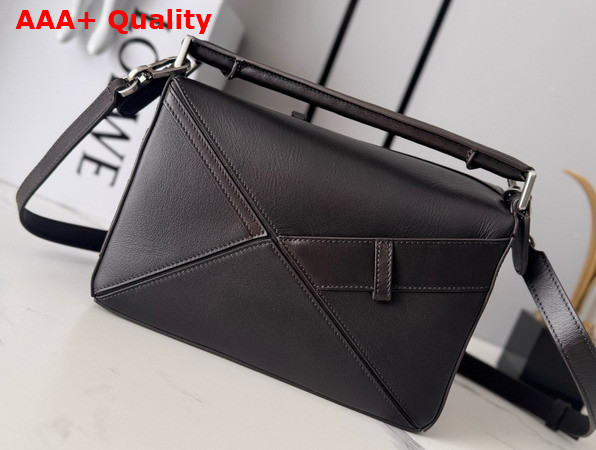 Loewe Panta Small Puzzle Bag in Vintage Brown Shiny Calfskin Replica