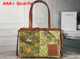 Loewe Paulas Cushion Tote Prints Green and Yellow Replica