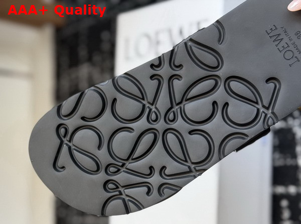 Loewe Pebble Beads Fussbett Sandal in Black Nappa Lambskin Replica