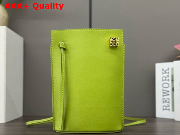 Loewe Pebble Dice Pocket in Avocado Green Classic Calfskin Replica