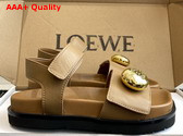 Loewe Pebble Fussbett Sandal in Oak Soft Calfskin Replica