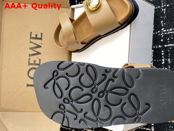 Loewe Pebble Fussbett Sandal in Oak Soft Calfskin Replica