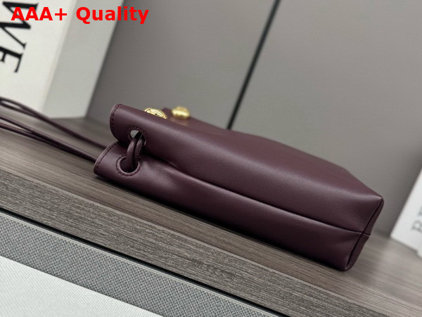 Loewe Pebble Pouch in Dark Burgundy Smooth Calfskin Replica