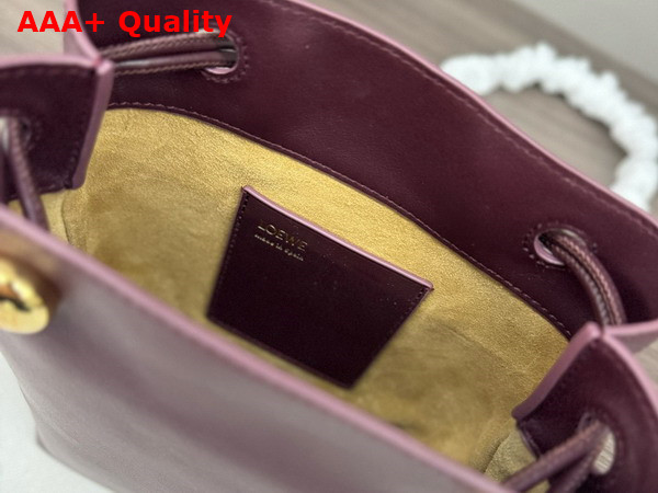 Loewe Pebble Pouch in Dark Burgundy Smooth Calfskin Replica