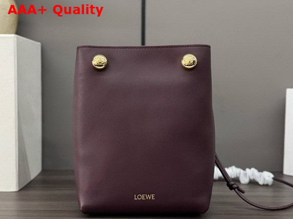 Loewe Pebble Pouch in Dark Burgundy Smooth Calfskin Replica