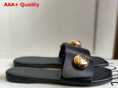 Loewe Pebble Slide in Black Soft Calfskin Replica