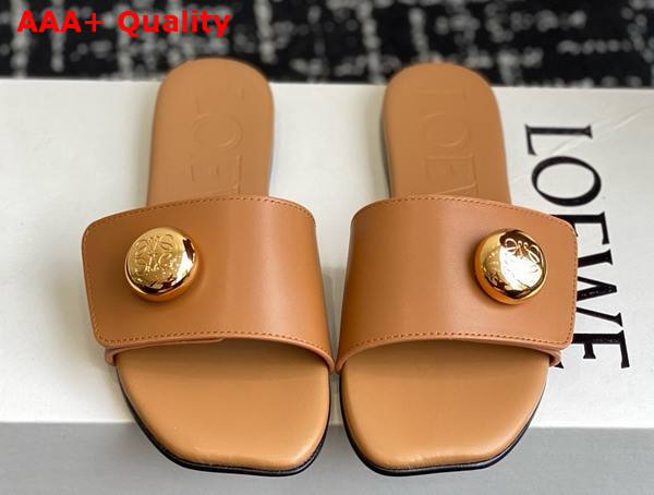 Loewe Pebble Slide in Oak Soft Calfskin Replica