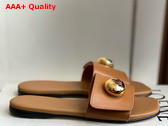 Loewe Pebble Slide in Oak Soft Calfskin Replica