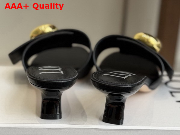 Loewe Pebble Slide in Soft Calfskin Black Replica