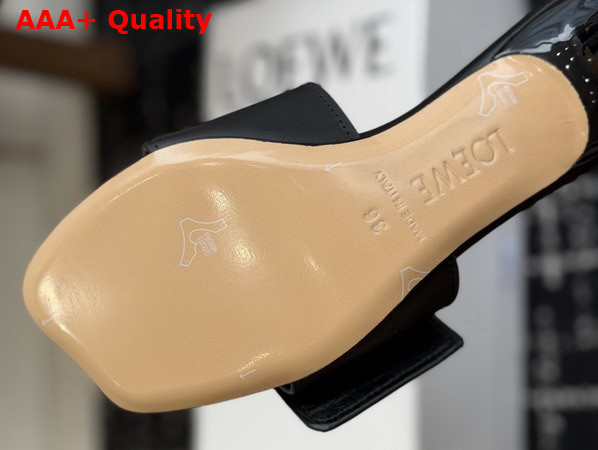 Loewe Pebble Slide in Soft Calfskin Black Replica