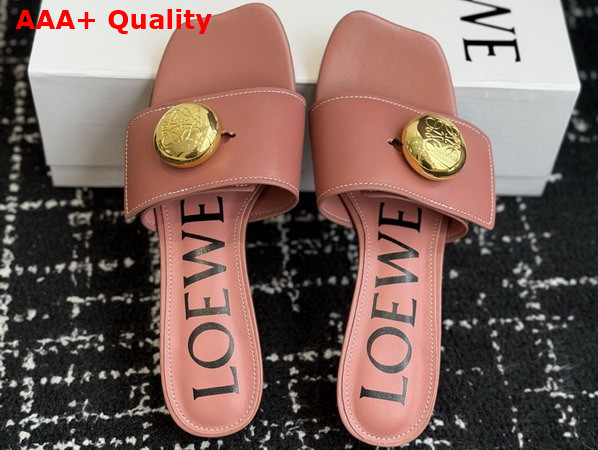 Loewe Pebble Slide in Soft Calfskin Blush Replica