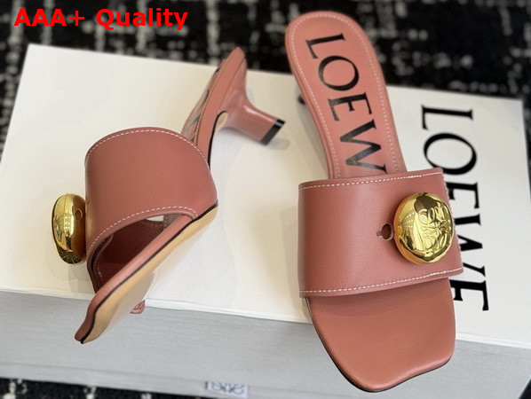 Loewe Pebble Slide in Soft Calfskin Blush Replica