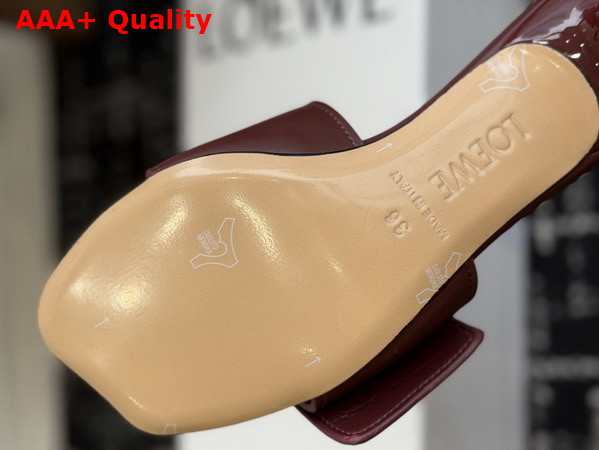 Loewe Pebble Slide in Soft Calfskin Burgundy Replica