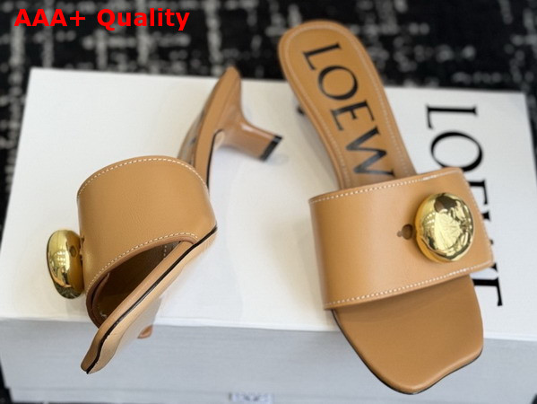 Loewe Pebble Slide in Soft Calfskin Oak Replica