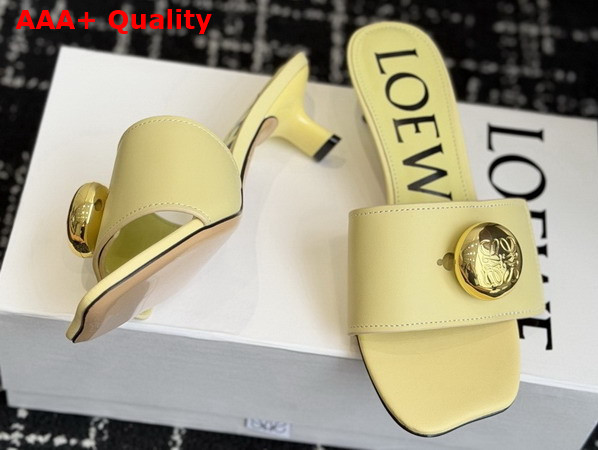 Loewe Pebble Slide in Soft Calfskin Yellow Replica