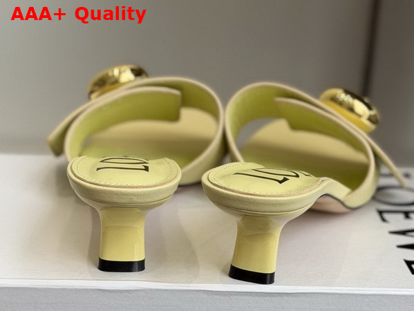 Loewe Pebble Slide in Soft Calfskin Yellow Replica