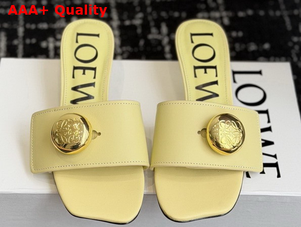 Loewe Pebble Slide in Soft Calfskin Yellow Replica