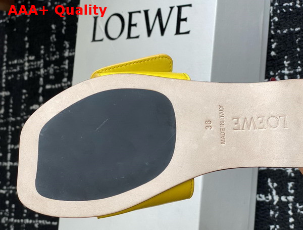 Loewe Pebble Slide in Yellow Soft Calfskin Replica