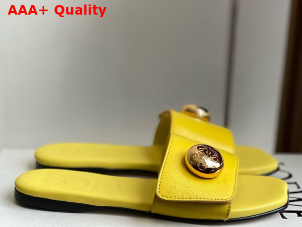 Loewe Pebble Slide in Yellow Soft Calfskin Replica