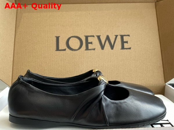 Loewe Pebble Soft Ballerina in Black Nappa Lambskin Replica