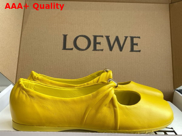 Loewe Pebble Soft Ballerina in Dandelion Nappa Lambskin Replica