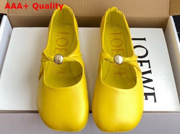 Loewe Pebble Soft Ballerina in Dandelion Nappa Lambskin Replica