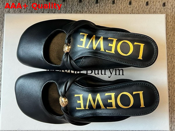 Loewe Pebble Soft Mule in Black Nappa Lambskin Replica