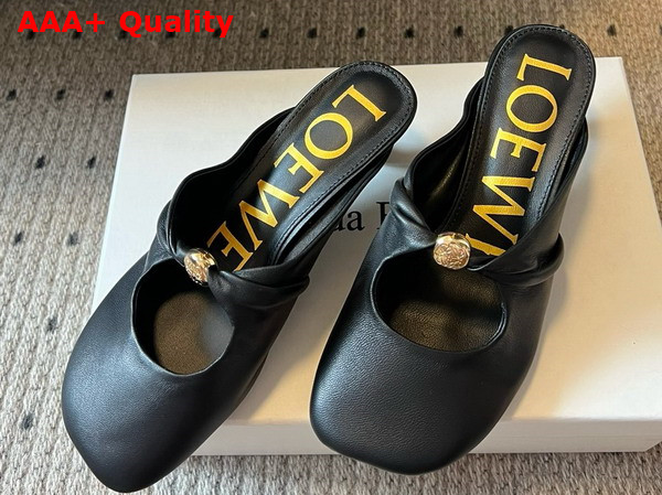 Loewe Pebble Soft Mule in Black Nappa Lambskin Replica