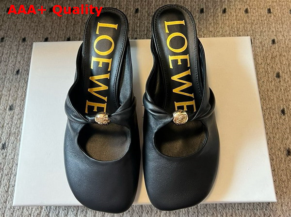 Loewe Pebble Soft Mule in Black Nappa Lambskin Replica