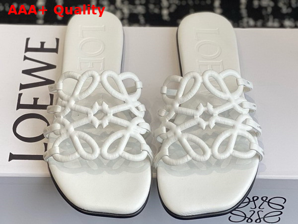 Loewe Petal Anagram Slide in Anthurium Soft Calfskin Replica