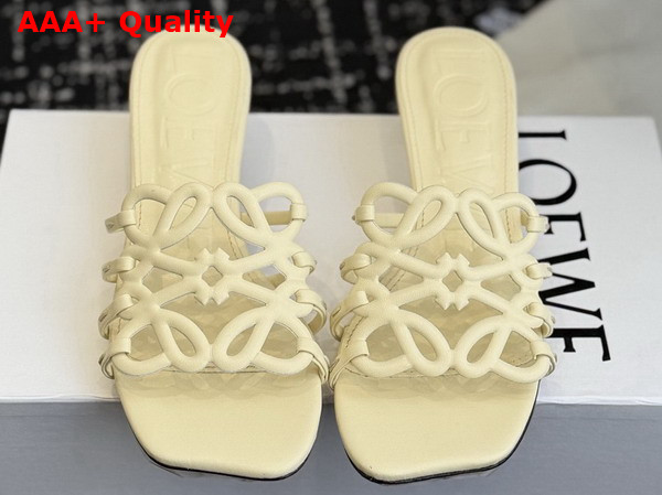 Loewe Petal Anagram Slide in Butter Soft Calfskin Replica