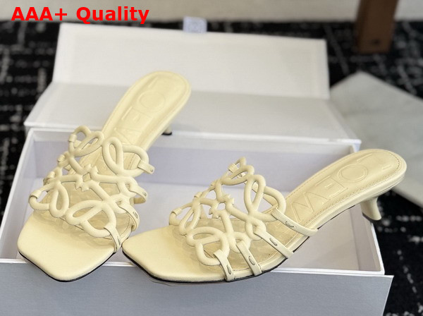 Loewe Petal Anagram Slide in Butter Soft Calfskin Replica