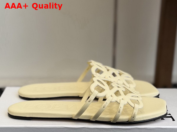 Loewe Petal Anagram Slide in Butter Soft Calfskin Replica