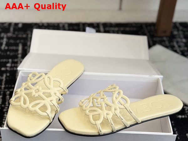 Loewe Petal Anagram Slide in Butter Soft Calfskin Replica