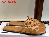 Loewe Petal Anagram Slide in Camel Soft Calfskin Replica