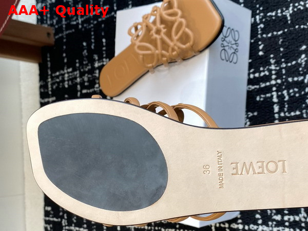 Loewe Petal Anagram Slide in Camel Soft Calfskin Replica