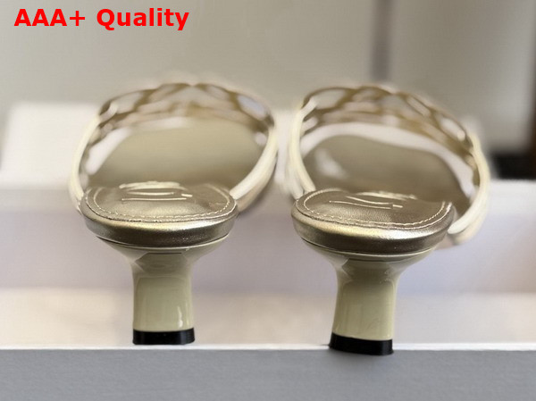 Loewe Petal Anagram Slide in Light Gold Soft Calfskin Replica