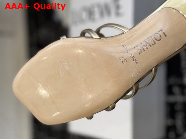 Loewe Petal Anagram Slide in Light Gold Soft Calfskin Replica